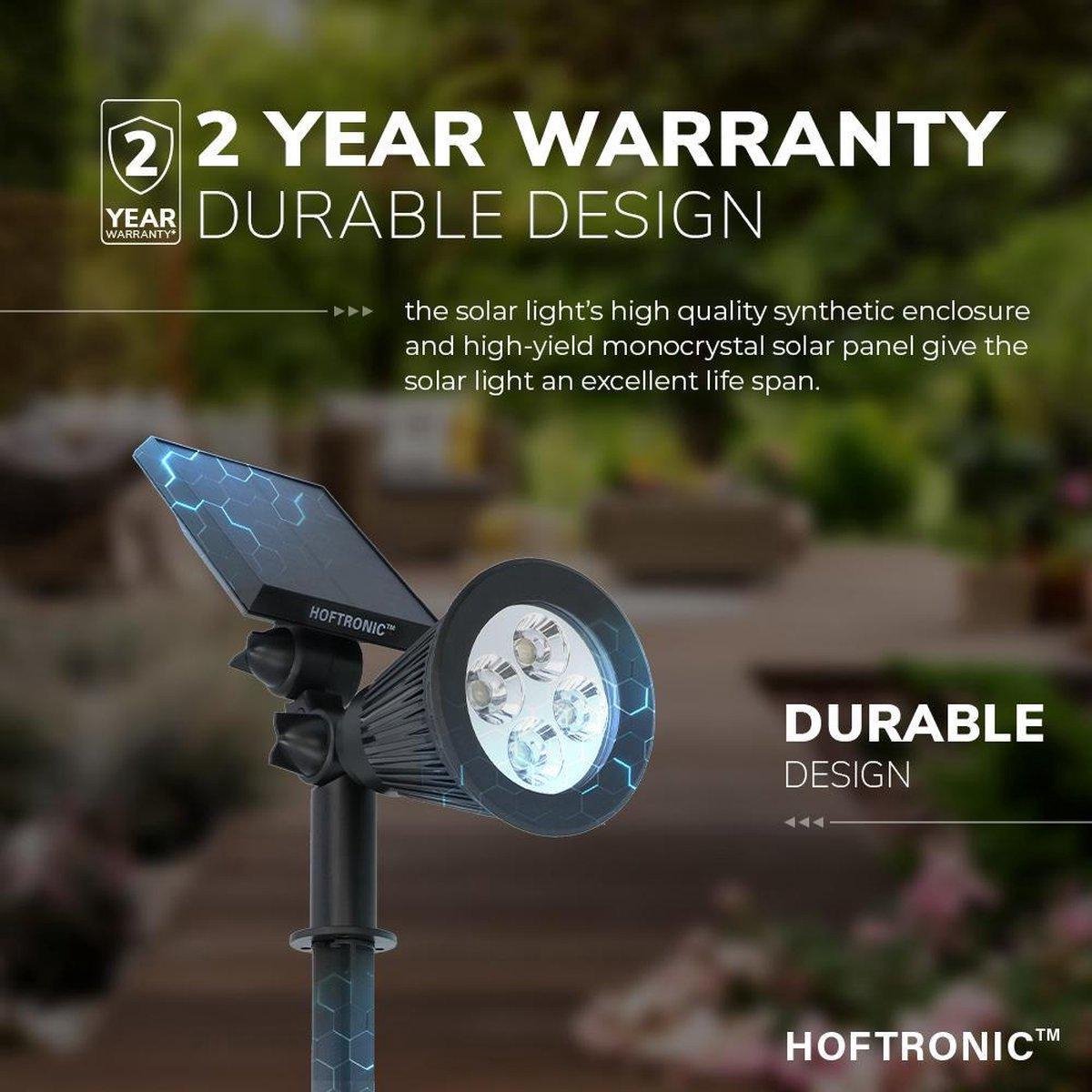 Éclairage extérieur solaire pour jardin, lampe 2 en 1 à piquer, spot au sol et applique murale