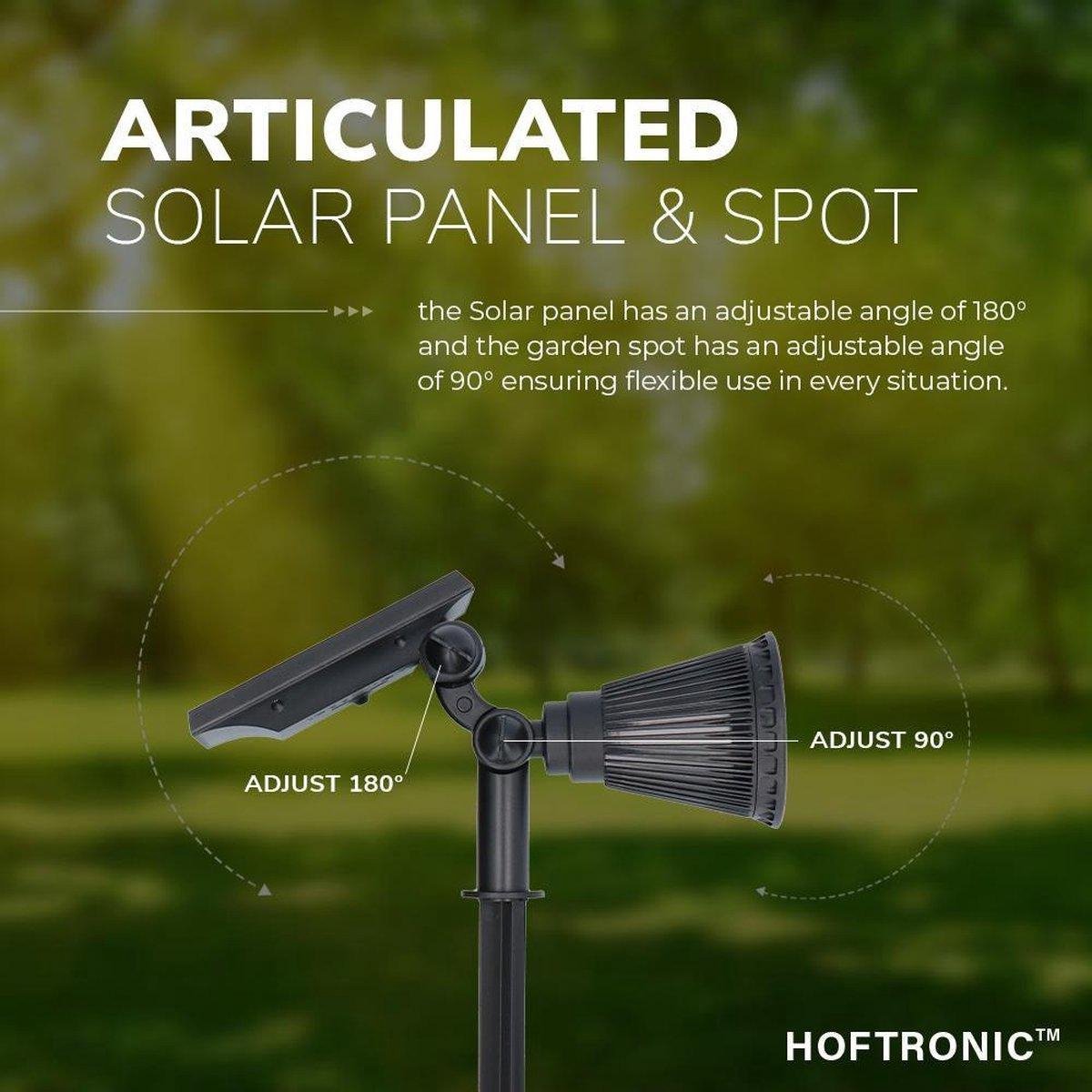 Éclairage extérieur solaire pour jardin, lampe 2 en 1 à piquer, spot au sol et applique murale