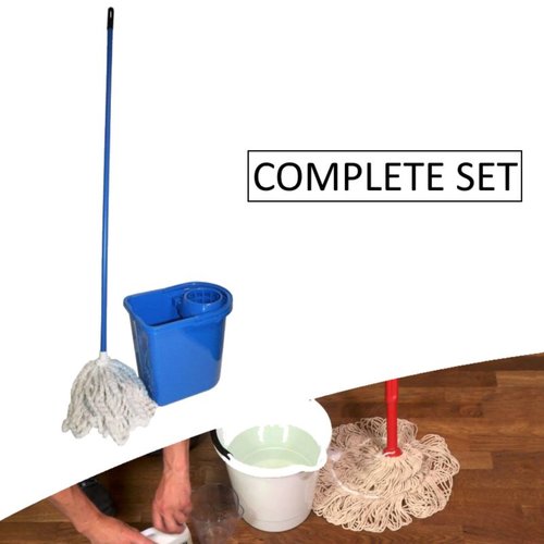 Manche de balai avec seau de 15 litres