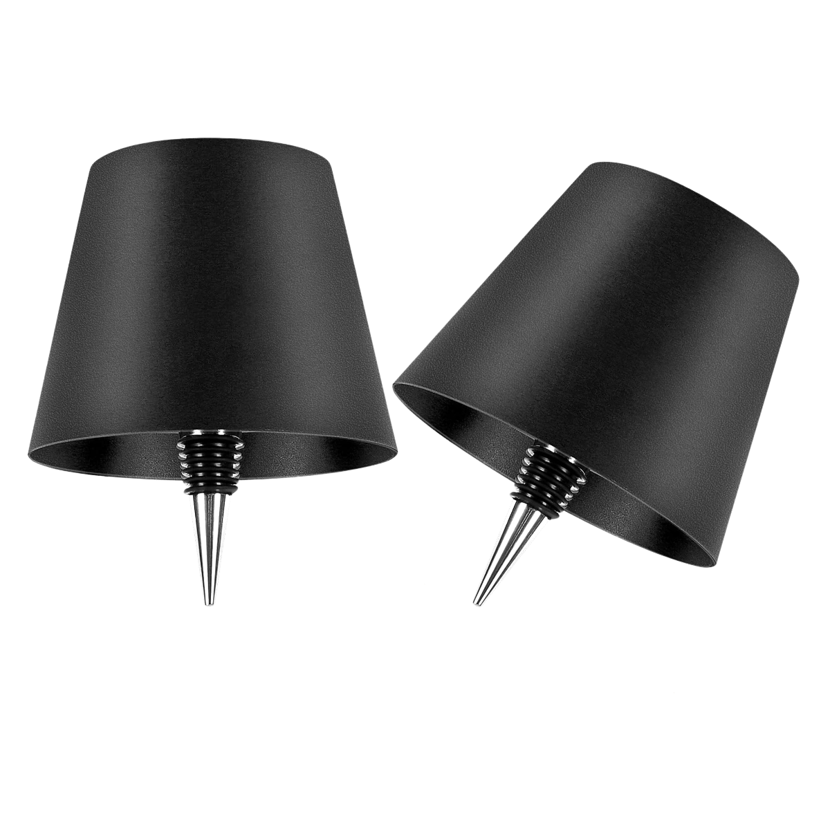 Lot de 2 lampes rechargeables pour bouteilles - Lampe de table à intensité variable - Aluminium - Étanche - Noir - Norme néerlandaise