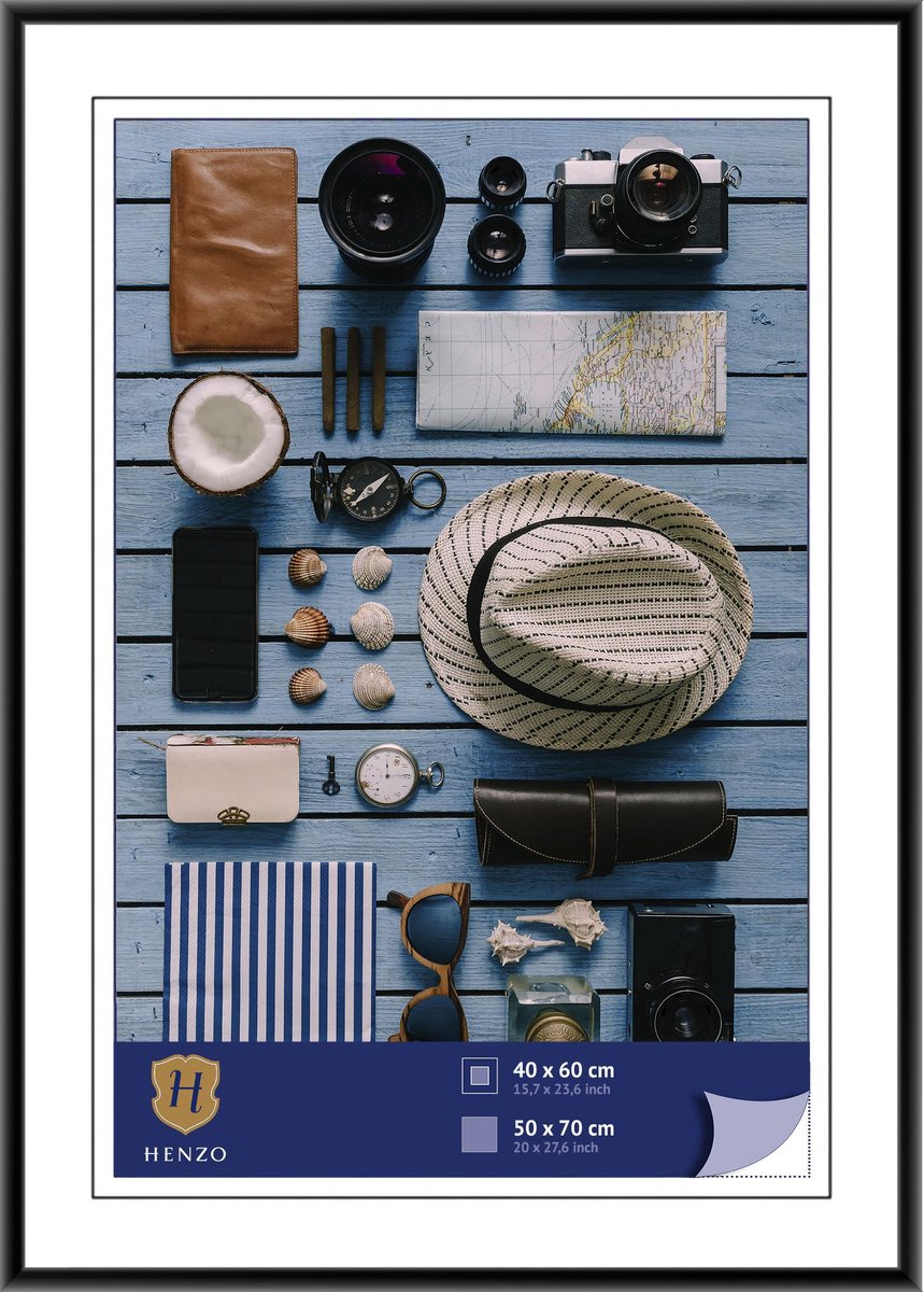 Schwarzer Bilderrahmen, 70 x 50 cm