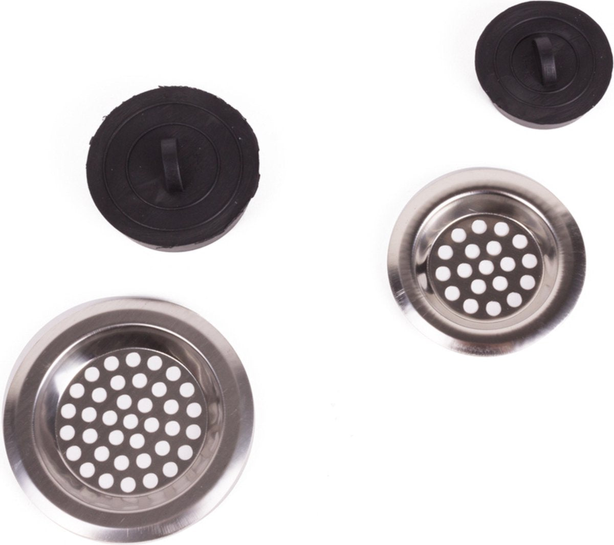 Passoire d'évier + bouchon en acier inoxydable 2 pièces
