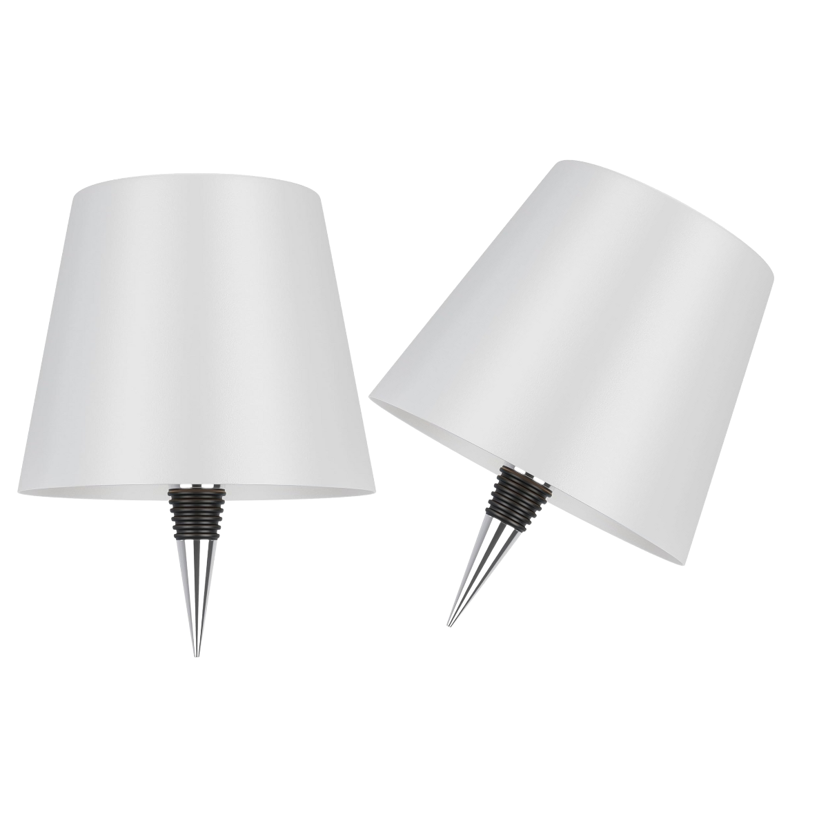 Lot de 2 lampes rechargeables pour bouteilles - Lampe de table à intensité variable - Aluminium - Étanche - Blanc - Norme néerlandaise