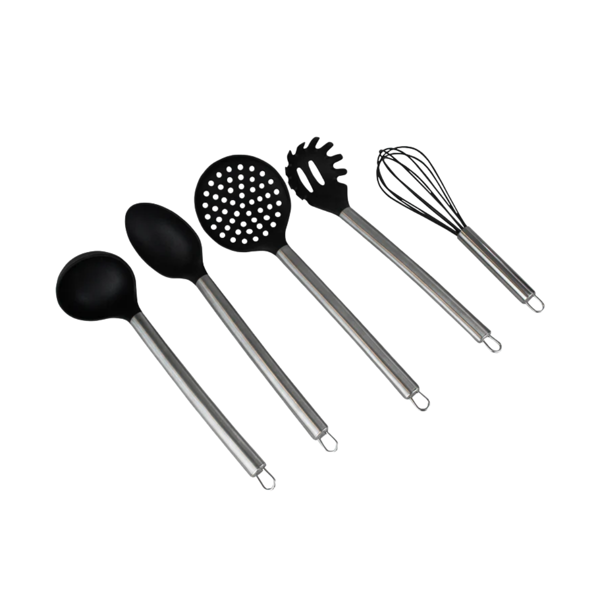 Ensemble de 5 spatules en acier inoxydable noir