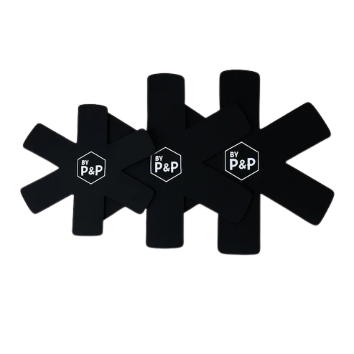 Lot de 3 protège-poêles noirs