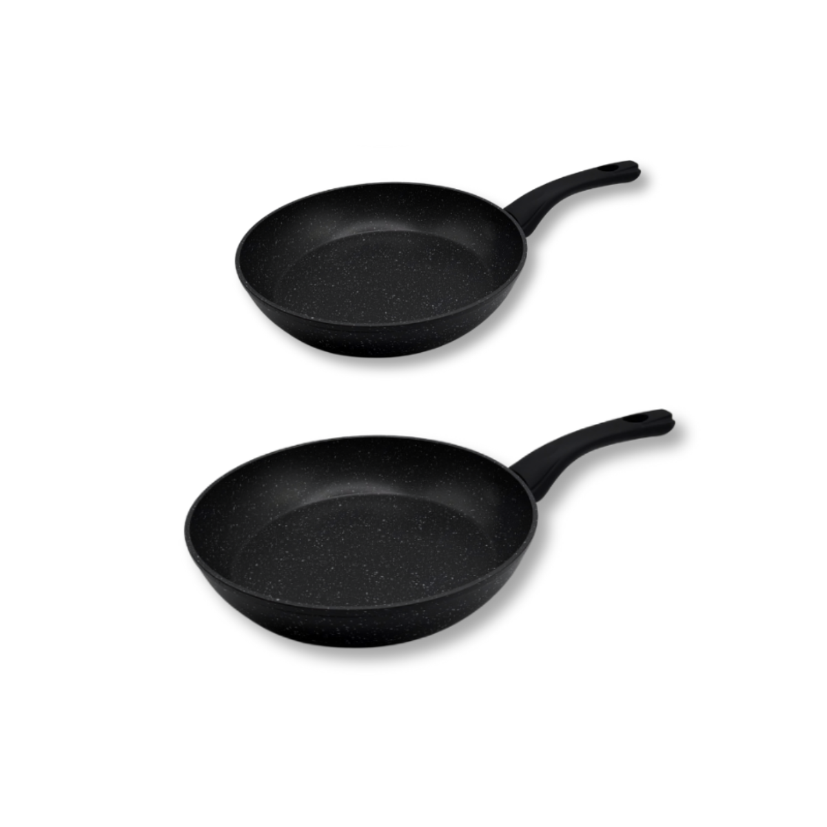 Koekenpannenset 2-delig 24/28cm - Antiaanbak - PFAS vrij - Zwart