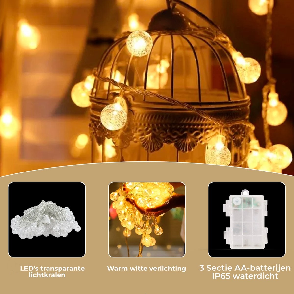 Guirlande lumineuse 3M Crystal avec 30 lampes LED et piles