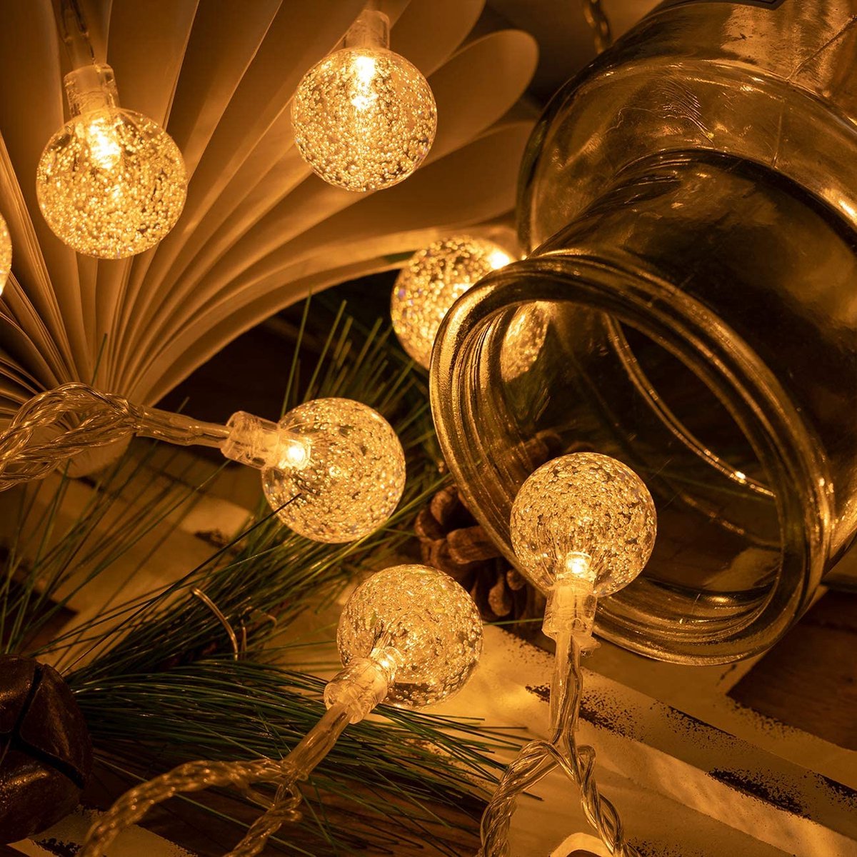 Lichtslinger Crystal 10m met 100 Warm Witte LED Lampen