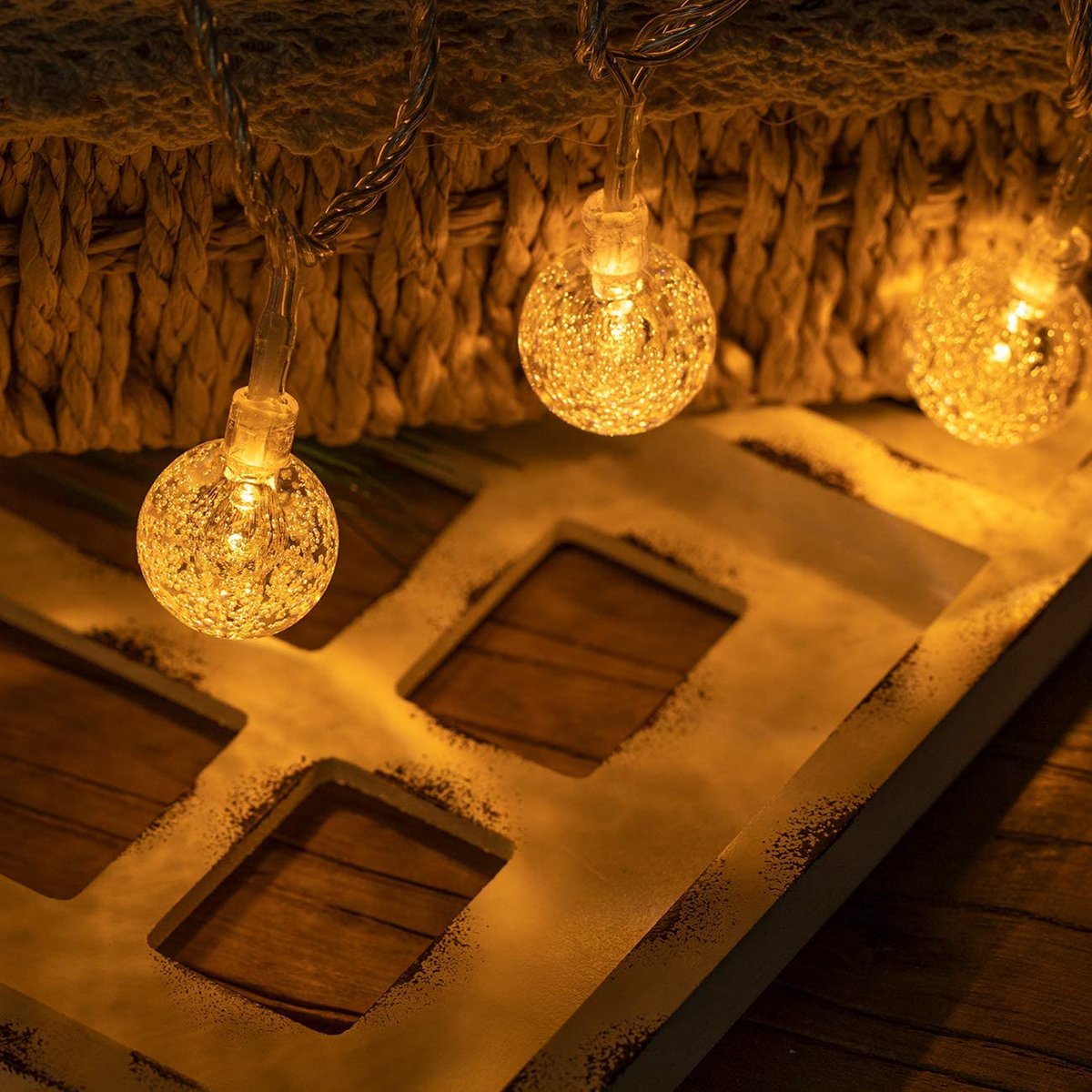 Lichtslinger Crystal 10m met 100 Warm Witte LED Lampen