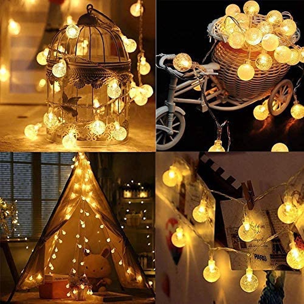 Guirlande lumineuse 3M Crystal avec 30 lampes LED et piles