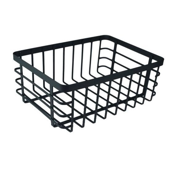 Industrieller Aufbewahrungskorb, schwarzes Metall