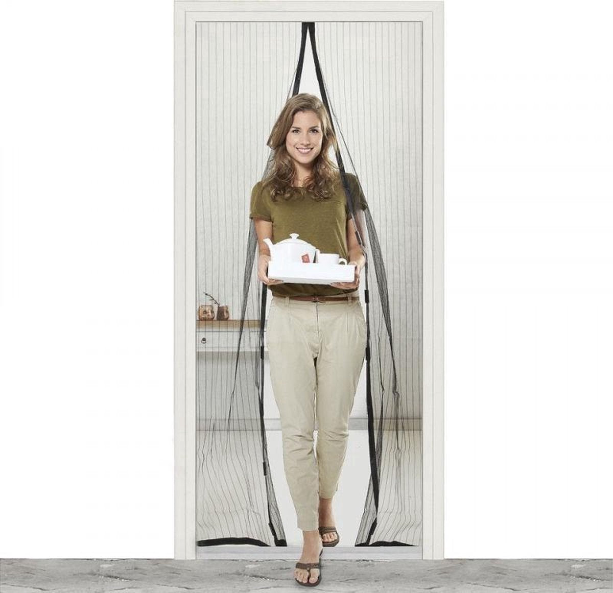 Magnetische Deurhor 2 stuks 210cm x 50 cm Insecten hor Vliegengordijn Deurhor Vliegengordijn Transparant