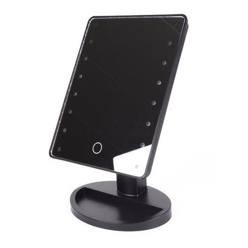 LED-Schminkspiegel mit Touchfunktion, dimmbar, 16 LEDs, Schwarz