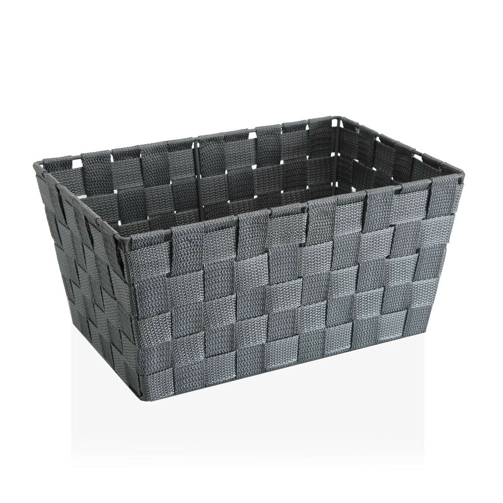 Panier de rangement aspect satin noir