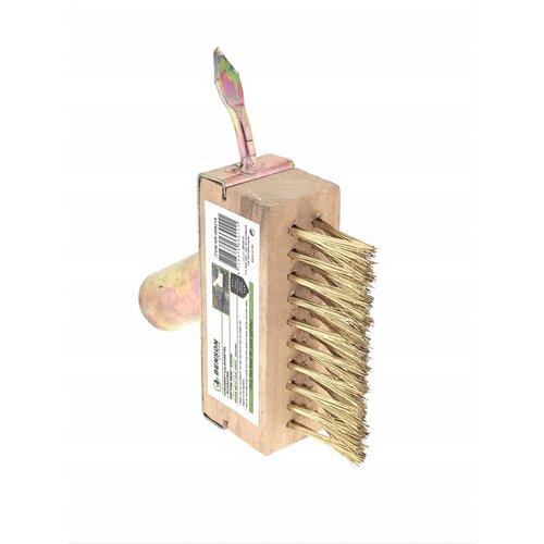 Brosse à joints en acier avec racleur - 3 rangées - 141 x 73 x 122 mm