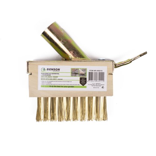 Brosse à joints en acier avec racleur - 3 rangées - 141 x 73 x 122 mm
