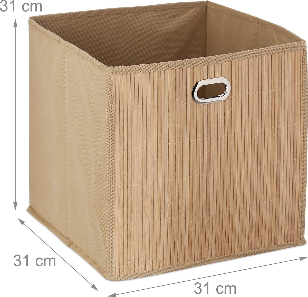 Panier de rangement en bambou marron