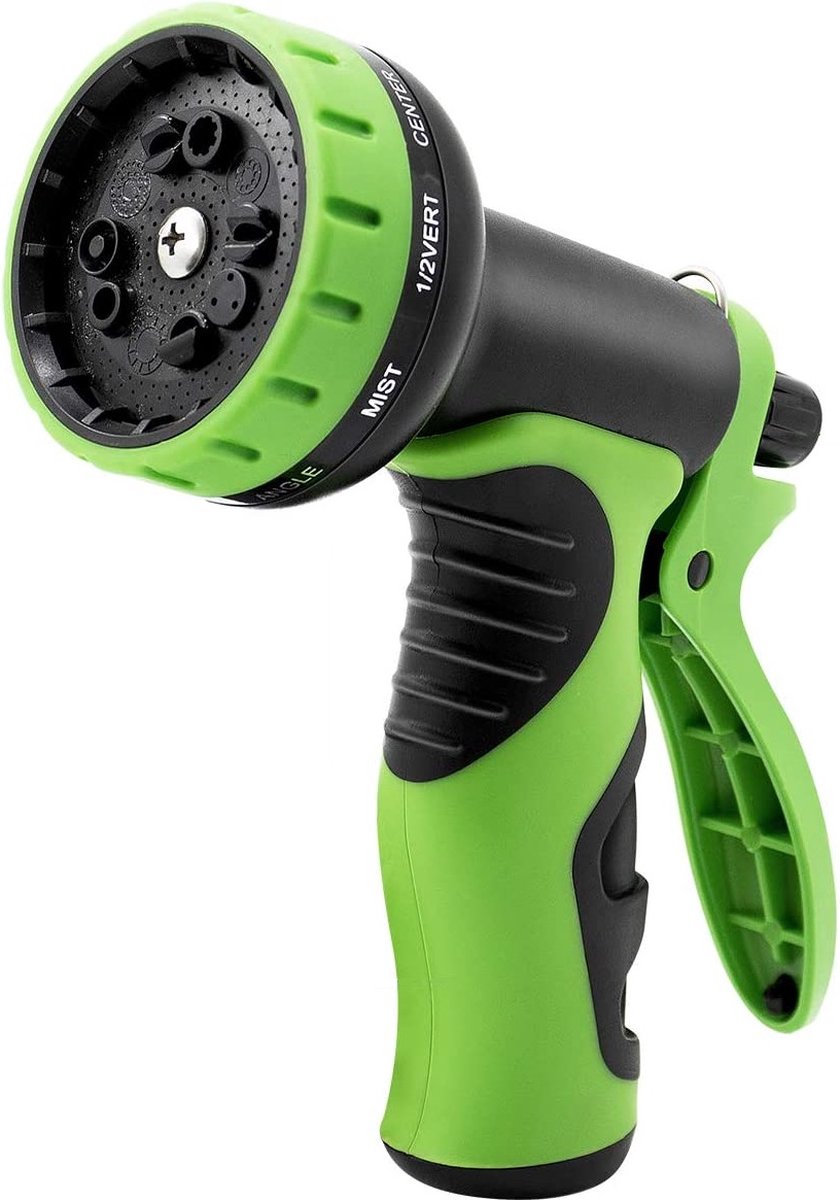 Pistolet d'arrosage à 7 positions de pulvérisation - Tête de pulvérisation pour tuyau d'arrosage - Pistolet d'arrosage avec poignée Softgrip - Tête de pulvérisation