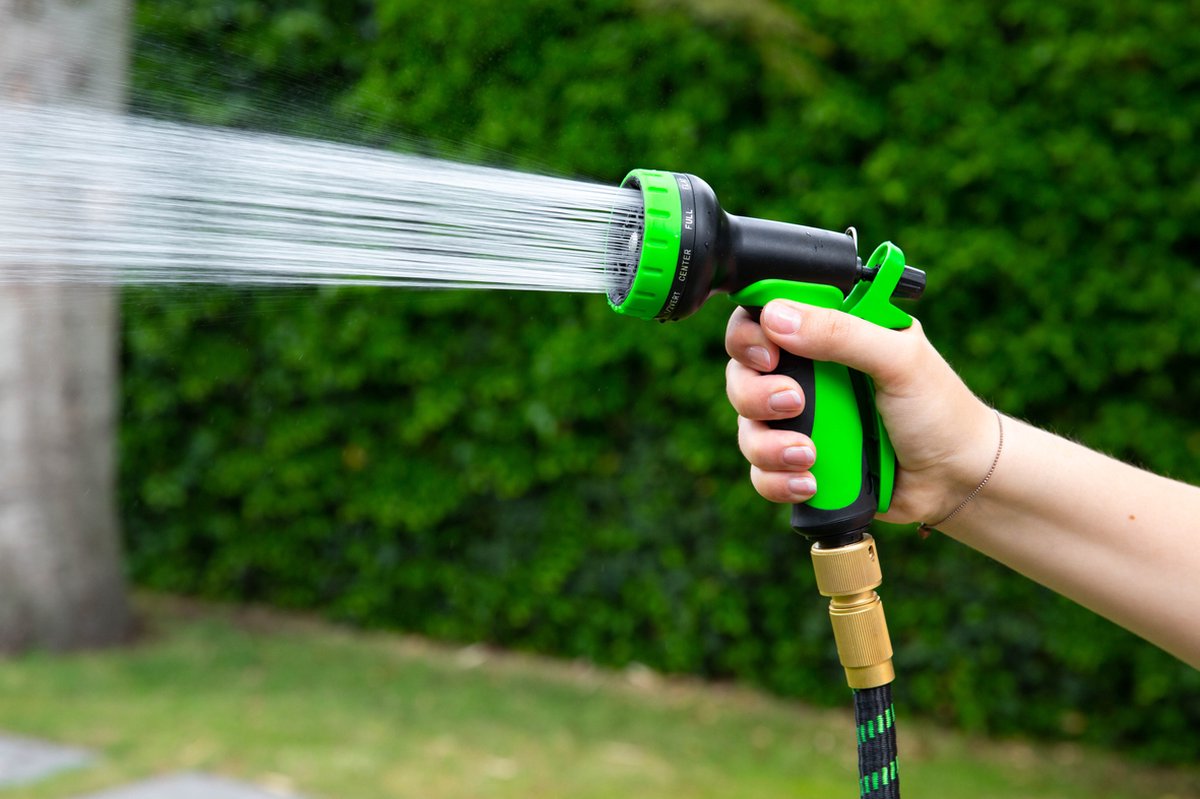 Pistolet d'arrosage à 7 positions de pulvérisation - Tête de pulvérisation pour tuyau d'arrosage - Pistolet d'arrosage avec poignée Softgrip - Tête de pulvérisation