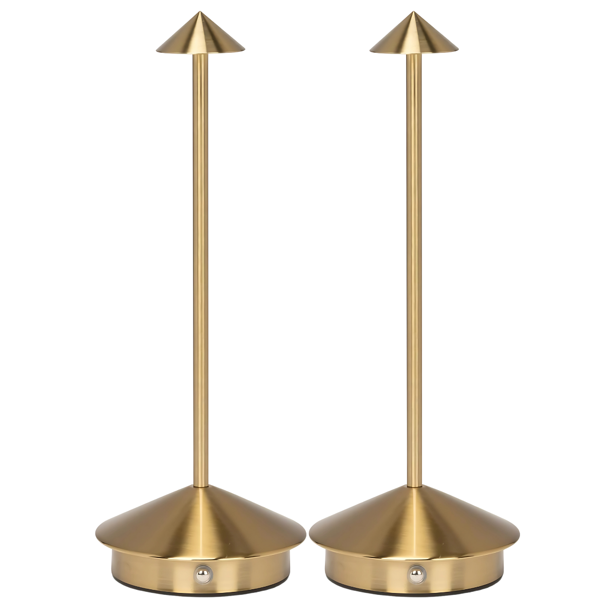 Lot de 2 lampes de table rechargeables, à intensité variable, étanches, 29 cm, dorées, conformes aux normes néerlandaises.