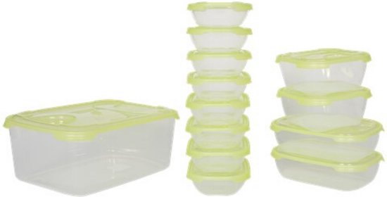 Boîtes de rangement transparentes grises et jaunes, lot de 13
