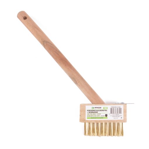 Brosse en acier articulée 3 rangées en laiton - manche 30 cm