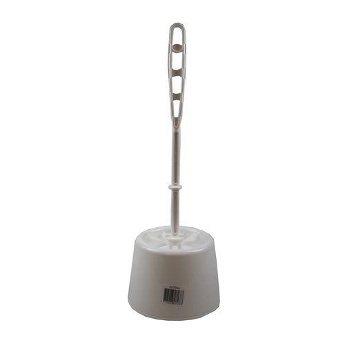 Brosse de toilette sur pied avec support - 37 cm - Blanche