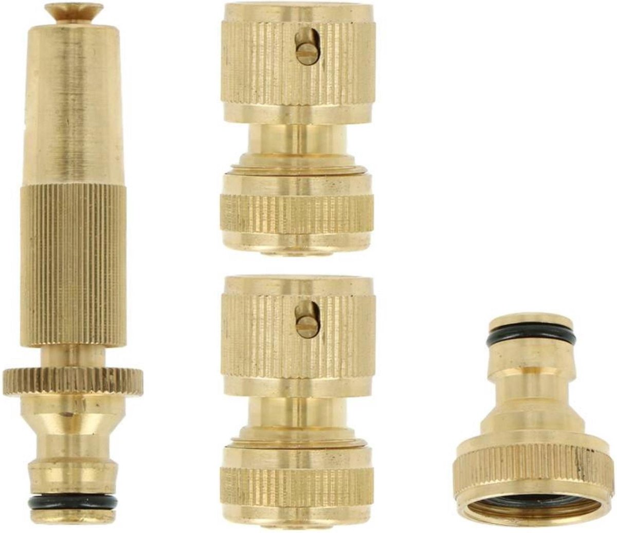 Waterkoppelset met Spuitpistool Messing 1/2" Aansluiting 4 delig