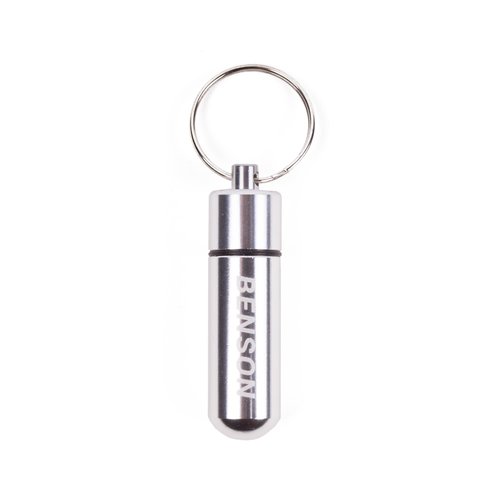 Boîte à pilules en aluminium argenté pour porte-clés - 52 x - Ø 14 mm