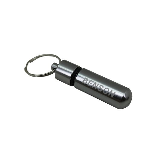 Boîte à pilules en aluminium argenté pour porte-clés - 52 x - Ø 14 mm
