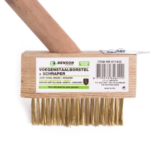 Brosse en acier articulée 3 rangées en laiton - manche 30 cm