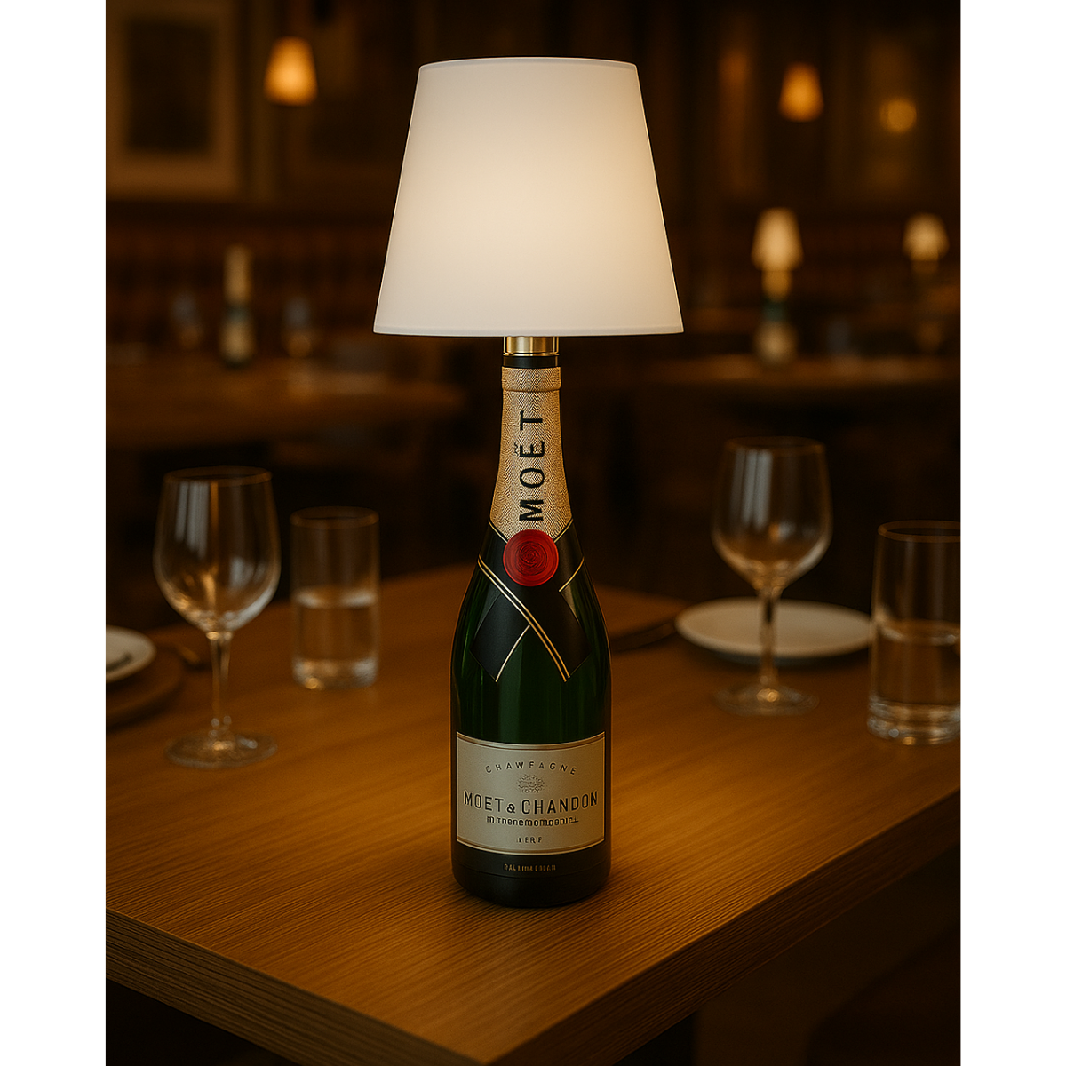 Lot de 2 lampes rechargeables pour bouteilles - Lampe de table à intensité variable - Aluminium - Étanche - Blanc - Norme néerlandaise
