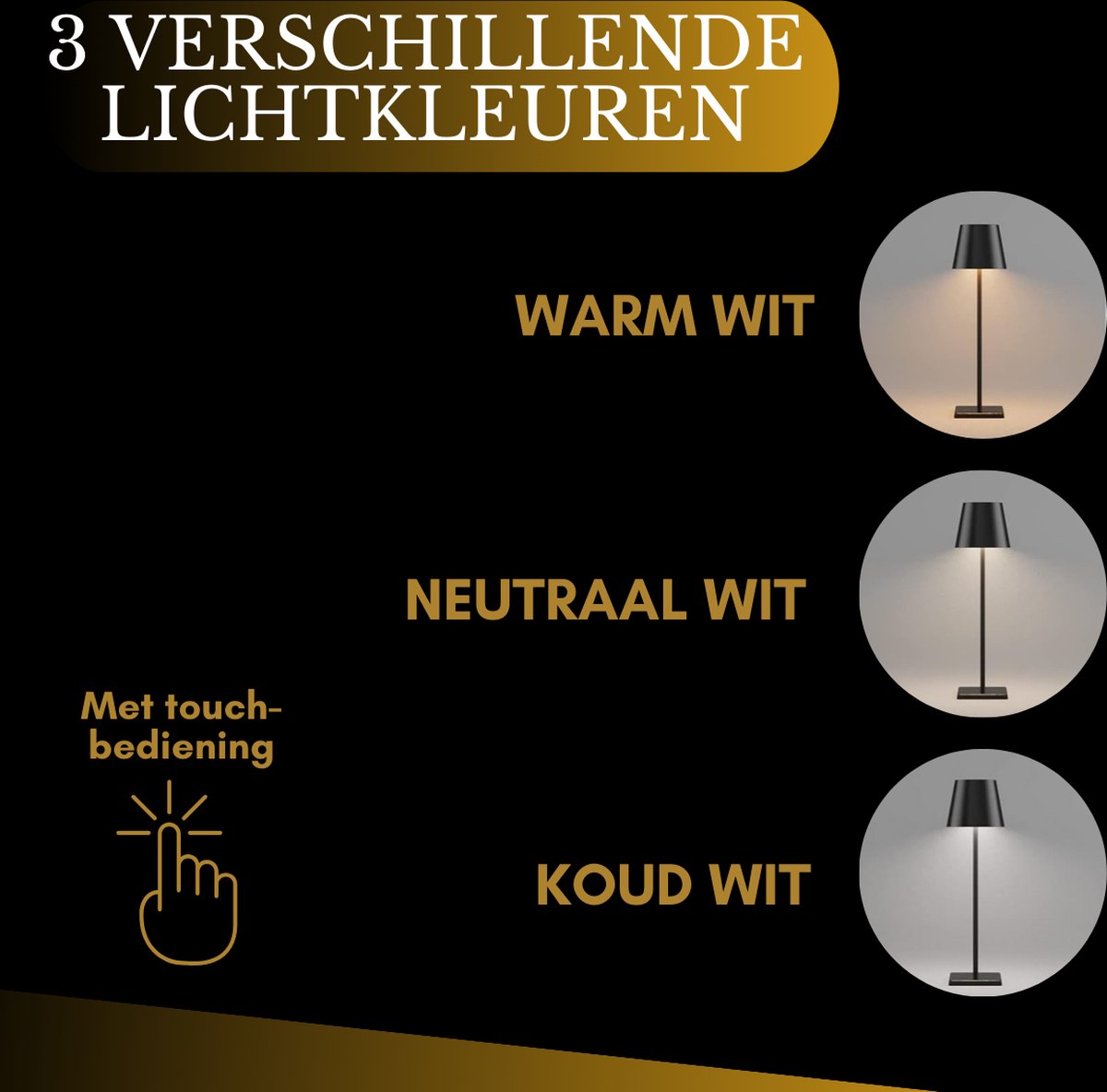 Lampe de table rechargeable rouge étanche, lampe de bureau à intensité variable, 38 cm