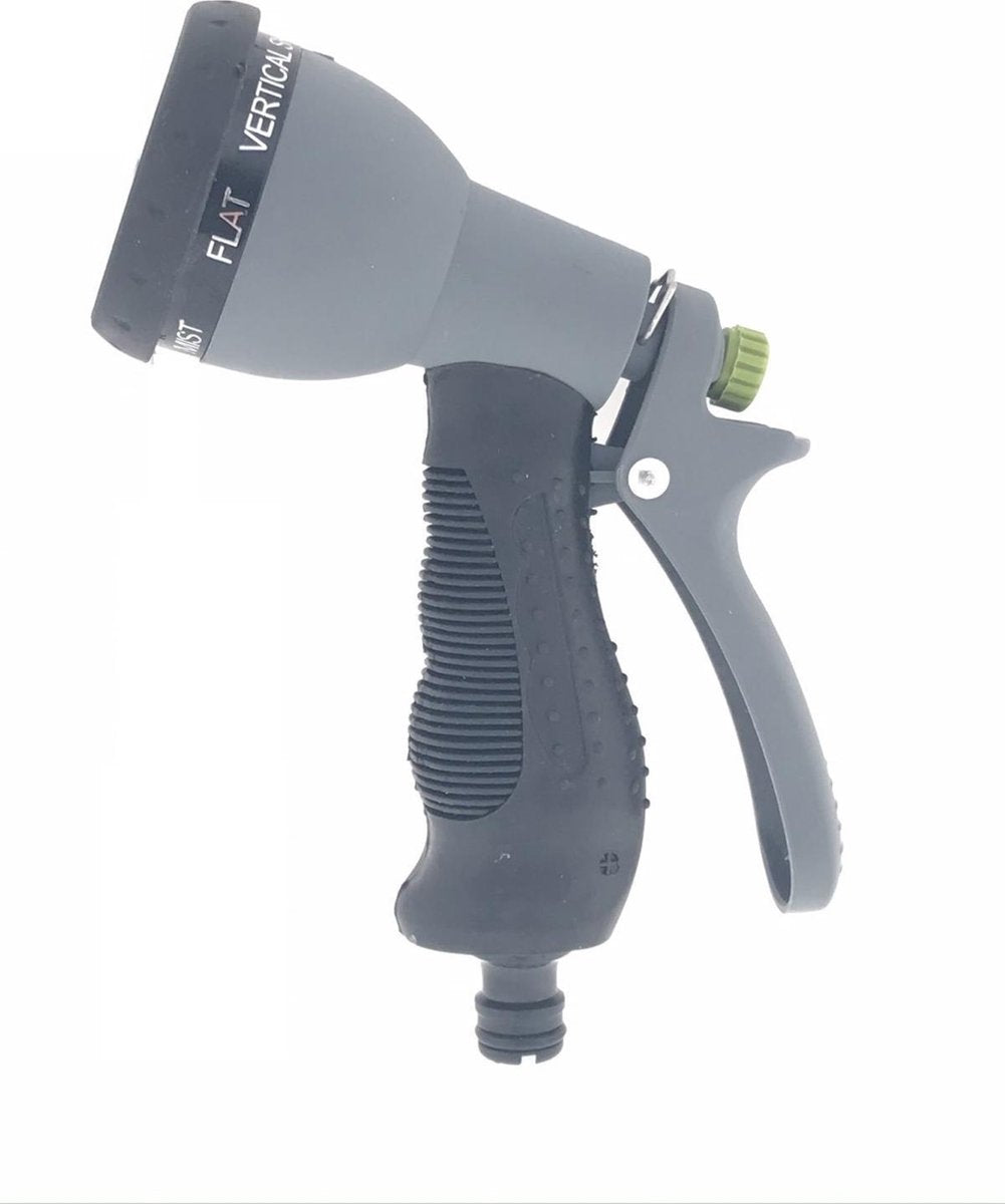 Pistolet d'arrosage à 7 jets - Embout pour tuyau d'arrosage - Pistolet de douche avec poignée ergonomique - Gris
