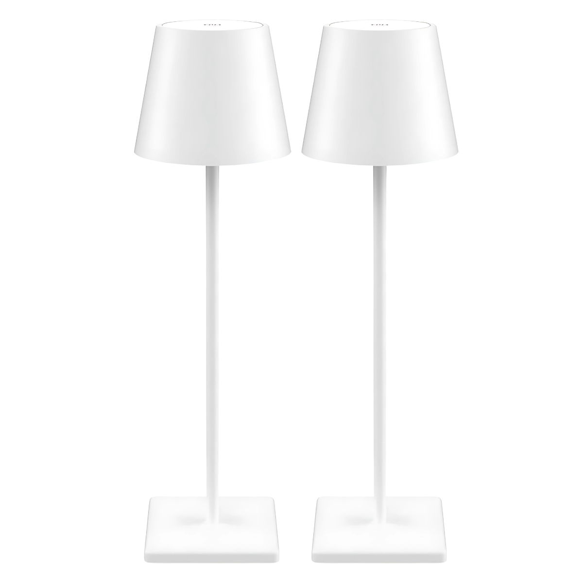 Lot de 2 lampes de table rechargeables, à intensité variable, étanches, 38 cm, blanches, conformes aux normes néerlandaises.