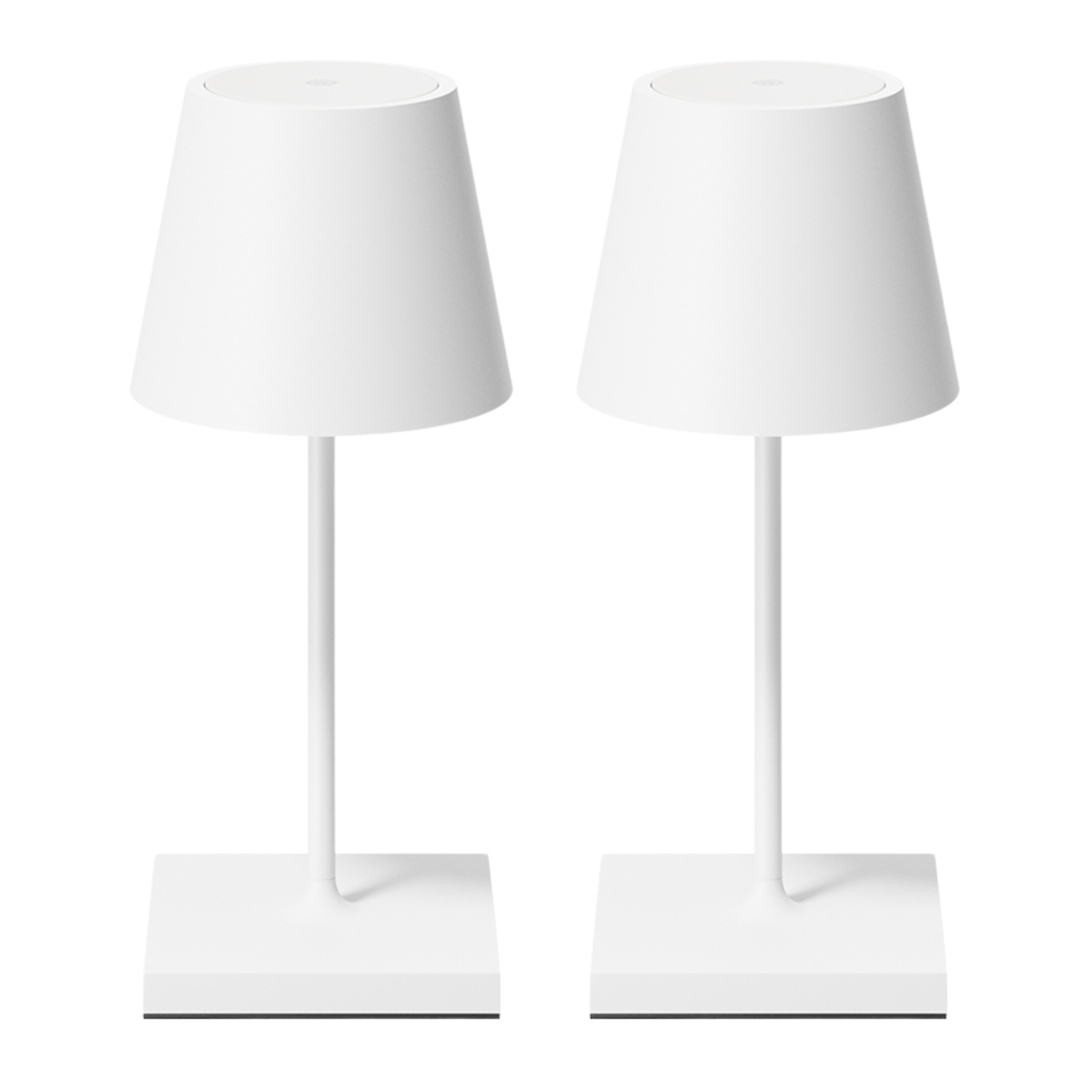 Lot de 2 lampes de table rechargeables, à intensité variable, étanches, 26 cm, blanches, conformes aux normes néerlandaises.