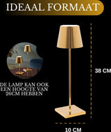 Oplaadbare Tafellamp Goud Waterdicht Bureaulamp Dimbaar 38CM (6 stuks)