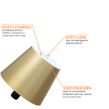 2 Stuks - Oplaadbare Flessenlamp - Dimbare Tafellamp - Aluminium - Goud - Dutch Standard