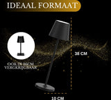 Oplaadbare Tafellamp Zwart Waterdicht Met Dockstation Bureaulamp Dimbaar 38CM