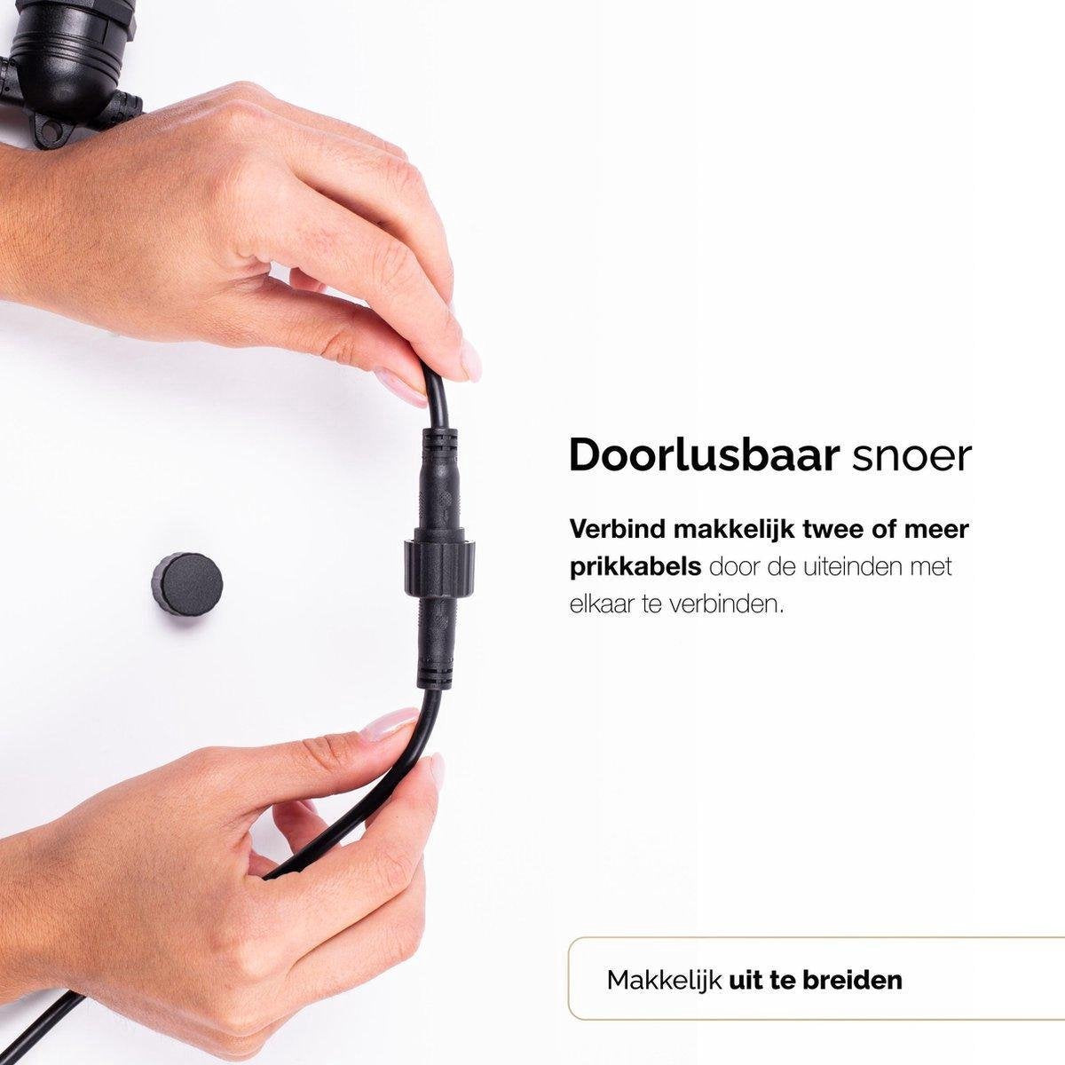 LED Feestverlichting Waterdicht lichtsnoer 7meter Warm Wit incl 10 lampen Voor Binnen en Buiten