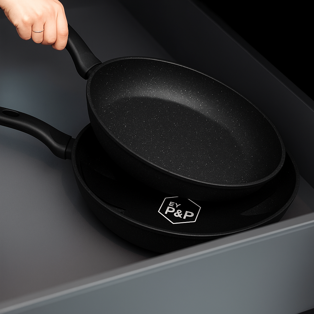 Lot de 3 protège-poêles noirs 