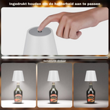 2 Stuks - Oplaadbare Flessenlamp - Dimbare Tafellamp - Aluminium - Waterdicht - Wit - Dutch Standard