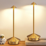 2 Stuks - Oplaadbare Tafellamp - Dimbaar - Waterdicht - 29CM - Goud - Dutch Standard