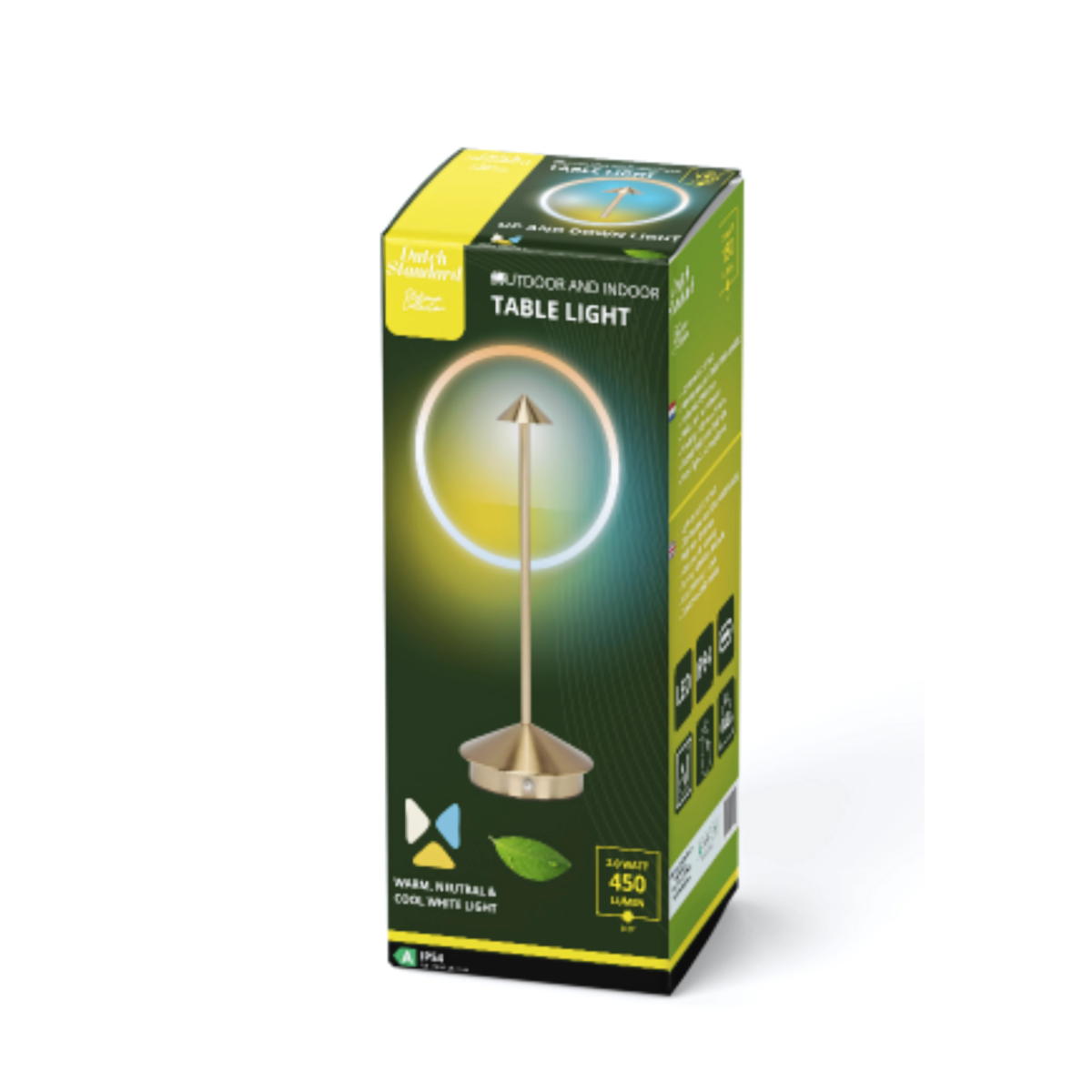 2 Stuks - Oplaadbare Tafellamp - Dimbaar - Waterdicht - 29CM - Goud - Dutch Standard