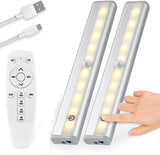 2 Stuks - Kastverlichting met bewegingssensor LED Kast Verlichting Keukenverlichting LED Incl Afstandsbediening Oplaadbaar Warm en Koud Licht
