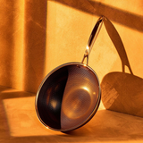 Poêle wok 28 cm - Acier inoxydable antiadhésif - Sans PFAS - Céramique - Diamant 