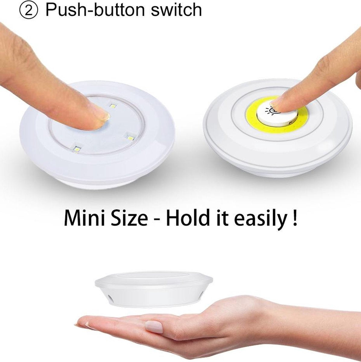 3 Stuks Draadloze ledlamp Kastverlichting Draadloze wandlamp Trapverlichting Draadloze ledspot Dimbaar Batterij