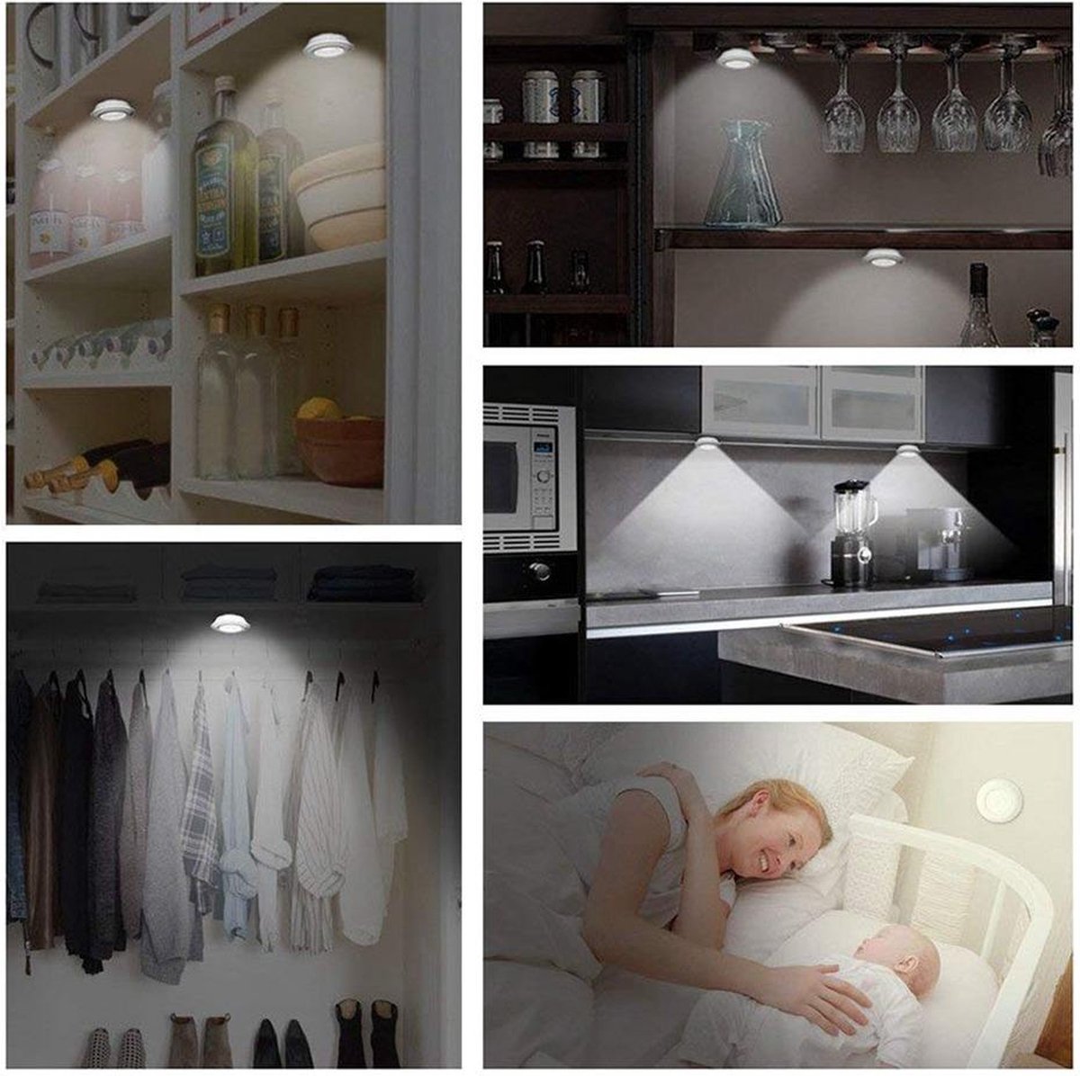 3 Stuks Draadloze ledlamp Kastverlichting Draadloze wandlamp Trapverlichting Draadloze ledspot Dimbaar Batterij