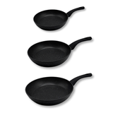 Koekenpannenset 3-delig  20/24/28cm - Antiaanbak - PFAS vrij - Zwart