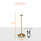 2 Stuks - Oplaadbare Tafellamp - Dimbaar - Waterdicht - 29CM - Goud - Dutch Standard